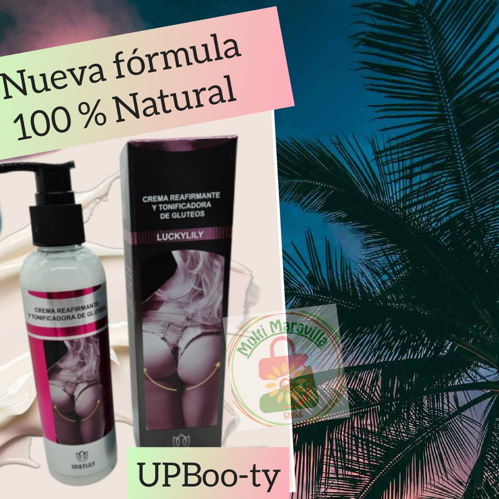 Pack UPBoo-Ty™️CREMA LEVANTA GLUTEOS🍑 +  UPBoo-By™️ LEVANTA BUSTO🥥🥥(Registro ISP 2086/18)